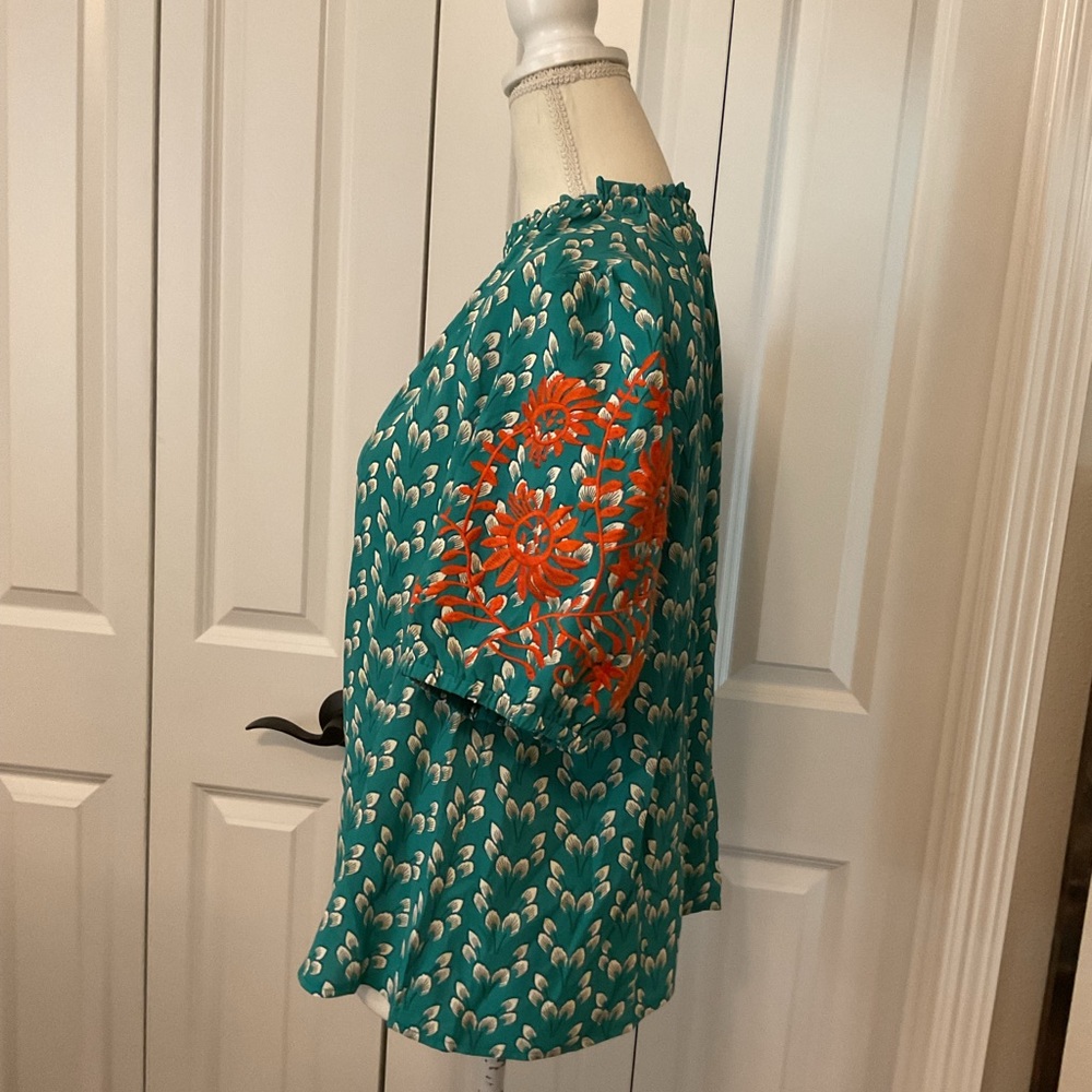 SHEIN Green Floral Blouse - Picture 11 of 15